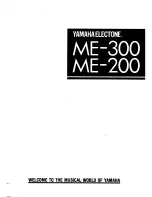 Yamaha Electone ME-300 Manual preview