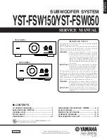 Preview for 1 page of Yamaha FSW150 - YST Subwoofer - 75 Watt Service Manual