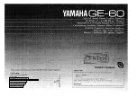 Preview for 1 page of Yamaha GE-60 Owner'S Manual