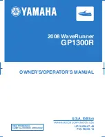 Preview for 1 page of Yamaha GP1300R WaveRunner 2008 Owner'S/Operator'S Manual