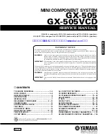 Preview for 1 page of Yamaha GX-505 Service Manual