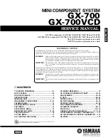 Preview for 1 page of Yamaha GX-700 Service Manual