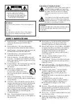 Preview for 2 page of Yamaha GX-707 Owner'S Manual