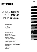 Yamaha HPHPRO400 Owner'S Manual preview