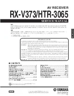 Preview for 1 page of Yamaha HTR-3065 Service Manual