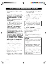 Предварительный просмотр 2 страницы Yamaha HTR-5240RDS Owner'S Manual