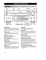 Preview for 8 page of Yamaha HTR-5280 - AV Receiver - 5.1 Channel Owner'S Manual