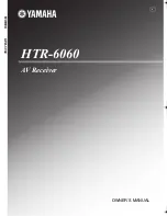 Yamaha HTR 6060 - AV Receiver Owner'S Manual preview