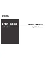 Yamaha HTR-6063 Owner'S Manual preview