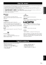 Предварительный просмотр 7 страницы Yamaha HTR-6295 Owner'S Manual