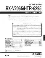 Preview for 1 page of Yamaha HTR-6295 Service Manual