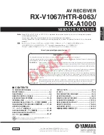 Preview for 1 page of Yamaha HTR-8063 Service Manual