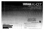 Yamaha K-07 Owner'S Manual preview