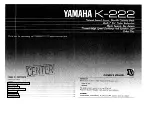 Yamaha K-222 Owner'S Manual предпросмотр