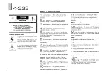 Предварительный просмотр 2 страницы Yamaha K-222 Owner'S Manual