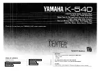 Yamaha K-540 Owner'S Manual preview