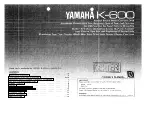 Предварительный просмотр 1 страницы Yamaha K-600 Owner'S Manual