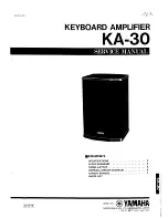 Предварительный просмотр 1 страницы Yamaha KA-30 Service Manual