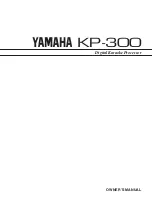 Yamaha KBP-300 Owner'S Manual preview