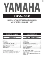 Yamaha KPA-502 Owner'S Manual предпросмотр