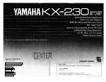 Предварительный просмотр 1 страницы Yamaha KX-230 Owner'S Manual