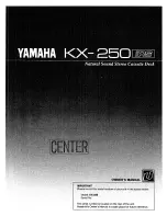 Yamaha KX-250 Owner'S Manual preview