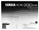 Предварительный просмотр 1 страницы Yamaha KX-330 Owner'S Manual