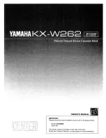 Yamaha KX-W262 Owner'S Manual preview