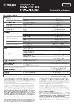 Yamaha MA2030 Technical Specifications предпросмотр