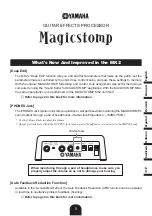 Предварительный просмотр 1 страницы Yamaha MagicStomp MK2 New Features Manual