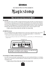 Предварительный просмотр 11 страницы Yamaha MagicStomp MK2 New Features Manual