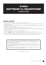 Yamaha MagicStomp Software Installation Manual preview