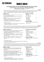 Preview for 1 page of Yamaha MB1000 Owner'S Manual