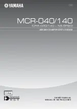 Yamaha MCR-140 Owner'S Manual preview