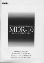 Yamaha MDR-10 Owner'S Manual preview