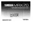 Yamaha Memory Max MRX-70 Owner'S Manual preview
