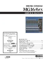 Preview for 1 page of Yamaha MG16/6FX Service Manual