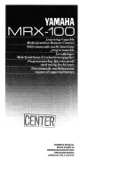 Yamaha MRX-100 Owner'S Manual preview