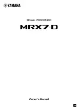 Preview for 1 page of Yamaha MRX7-D Owner'S Manual