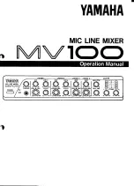 Yamaha MV100 Operation Manual preview