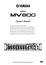 Preview for 1 page of Yamaha MV800 Owner'S Manual