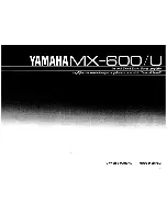 Preview for 1 page of Yamaha MX-600 Owner'S Manual