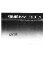 Preview for 1 page of Yamaha MX-800/L Owner'S Manual