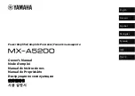 Yamaha MX-A5200BL Owner'S Manual preview