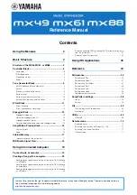 Preview for 1 page of Yamaha MX88 Reference Manual