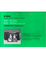 Предварительный просмотр 1 страницы Yamaha NS-1000 Owner'S Manual