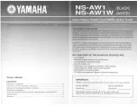 Yamaha NS-AW1 Owner'S Manual preview