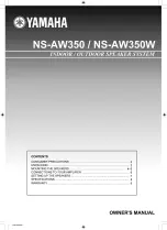 Yamaha NS-AW350 Owner'S Manual preview