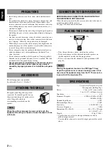 Preview for 2 page of Yamaha NS-BP182 Owner'S Manual