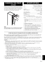 Предварительный просмотр 6 страницы Yamaha NS-F210BL - Bass-Reflex Floorstanding... Owner'S Manual